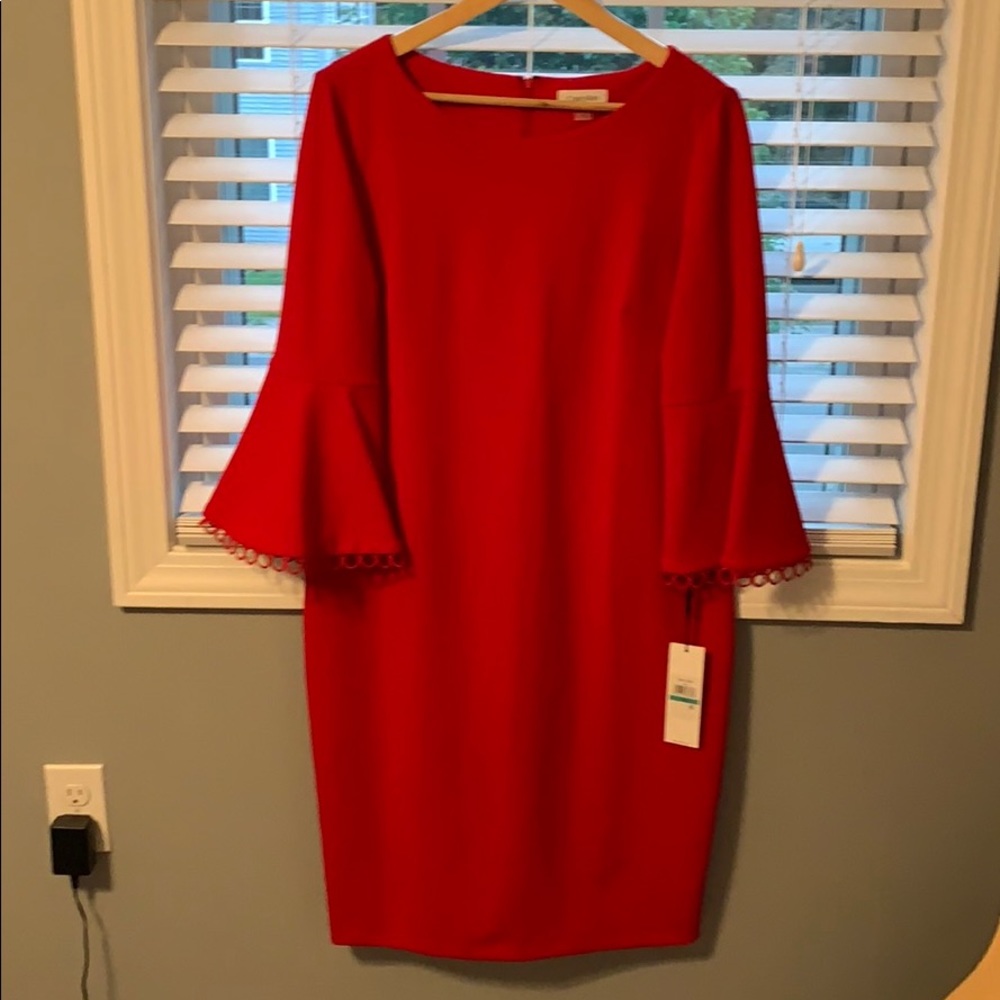 Red Calvin Klein dress